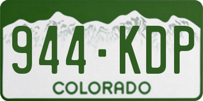 CO license plate 944KDP