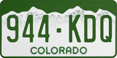 CO license plate 944KDQ