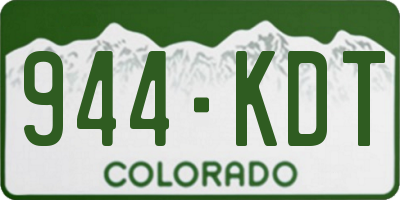 CO license plate 944KDT