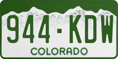 CO license plate 944KDW
