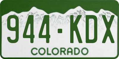 CO license plate 944KDX