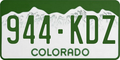 CO license plate 944KDZ