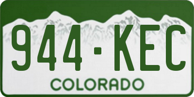 CO license plate 944KEC