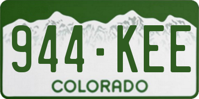 CO license plate 944KEE