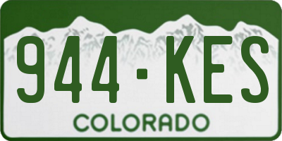 CO license plate 944KES