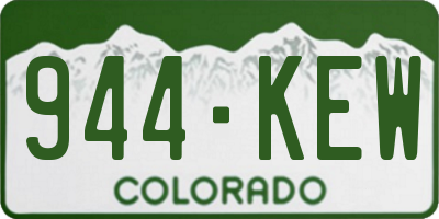 CO license plate 944KEW