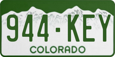 CO license plate 944KEY