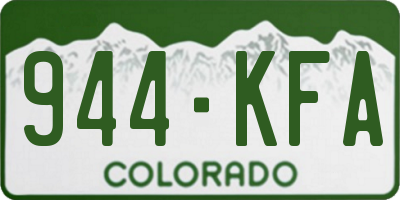 CO license plate 944KFA