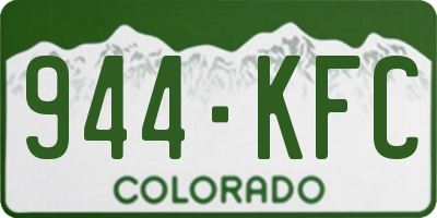 CO license plate 944KFC