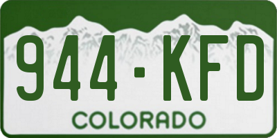 CO license plate 944KFD