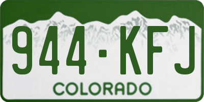 CO license plate 944KFJ