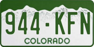 CO license plate 944KFN