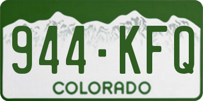 CO license plate 944KFQ