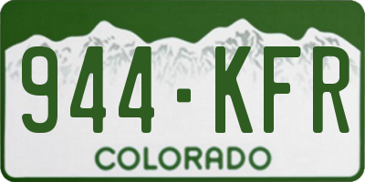 CO license plate 944KFR