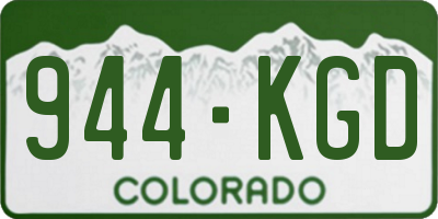 CO license plate 944KGD
