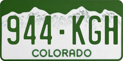 CO license plate 944KGH