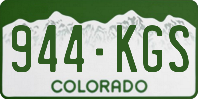 CO license plate 944KGS