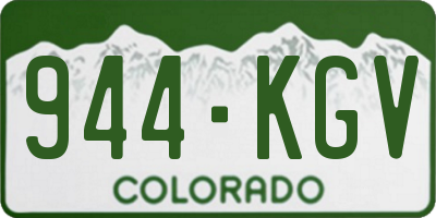 CO license plate 944KGV