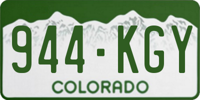 CO license plate 944KGY