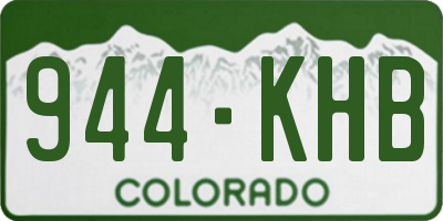 CO license plate 944KHB