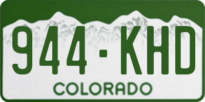 CO license plate 944KHD