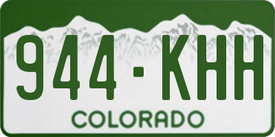 CO license plate 944KHH