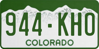 CO license plate 944KHO