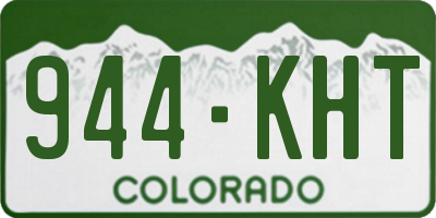 CO license plate 944KHT