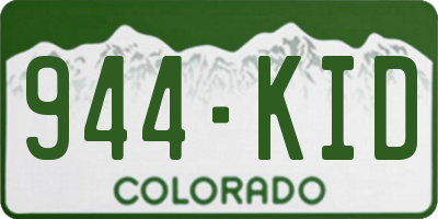 CO license plate 944KID