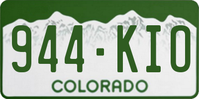 CO license plate 944KIO