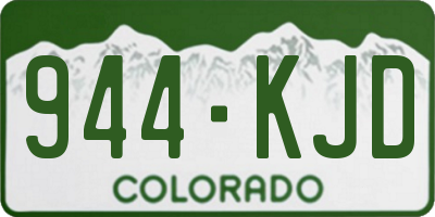 CO license plate 944KJD