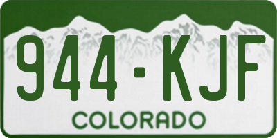 CO license plate 944KJF