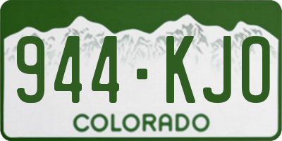 CO license plate 944KJO