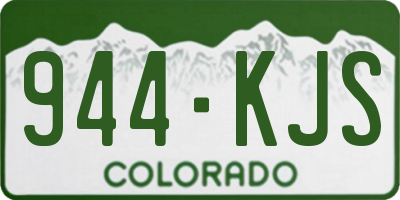 CO license plate 944KJS