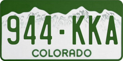 CO license plate 944KKA