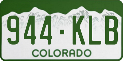CO license plate 944KLB