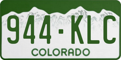 CO license plate 944KLC