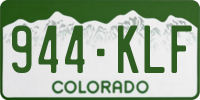 CO license plate 944KLF