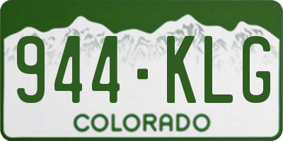CO license plate 944KLG