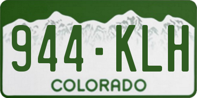 CO license plate 944KLH
