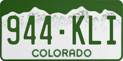 CO license plate 944KLI