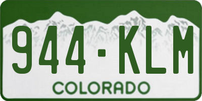 CO license plate 944KLM