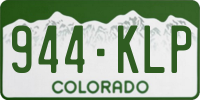 CO license plate 944KLP