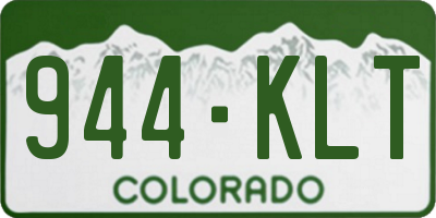 CO license plate 944KLT
