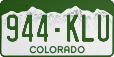 CO license plate 944KLU