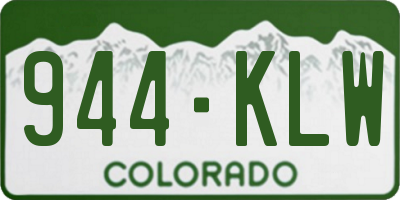 CO license plate 944KLW