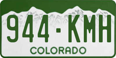 CO license plate 944KMH