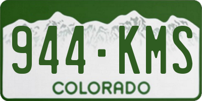 CO license plate 944KMS