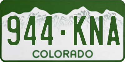 CO license plate 944KNA