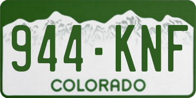 CO license plate 944KNF